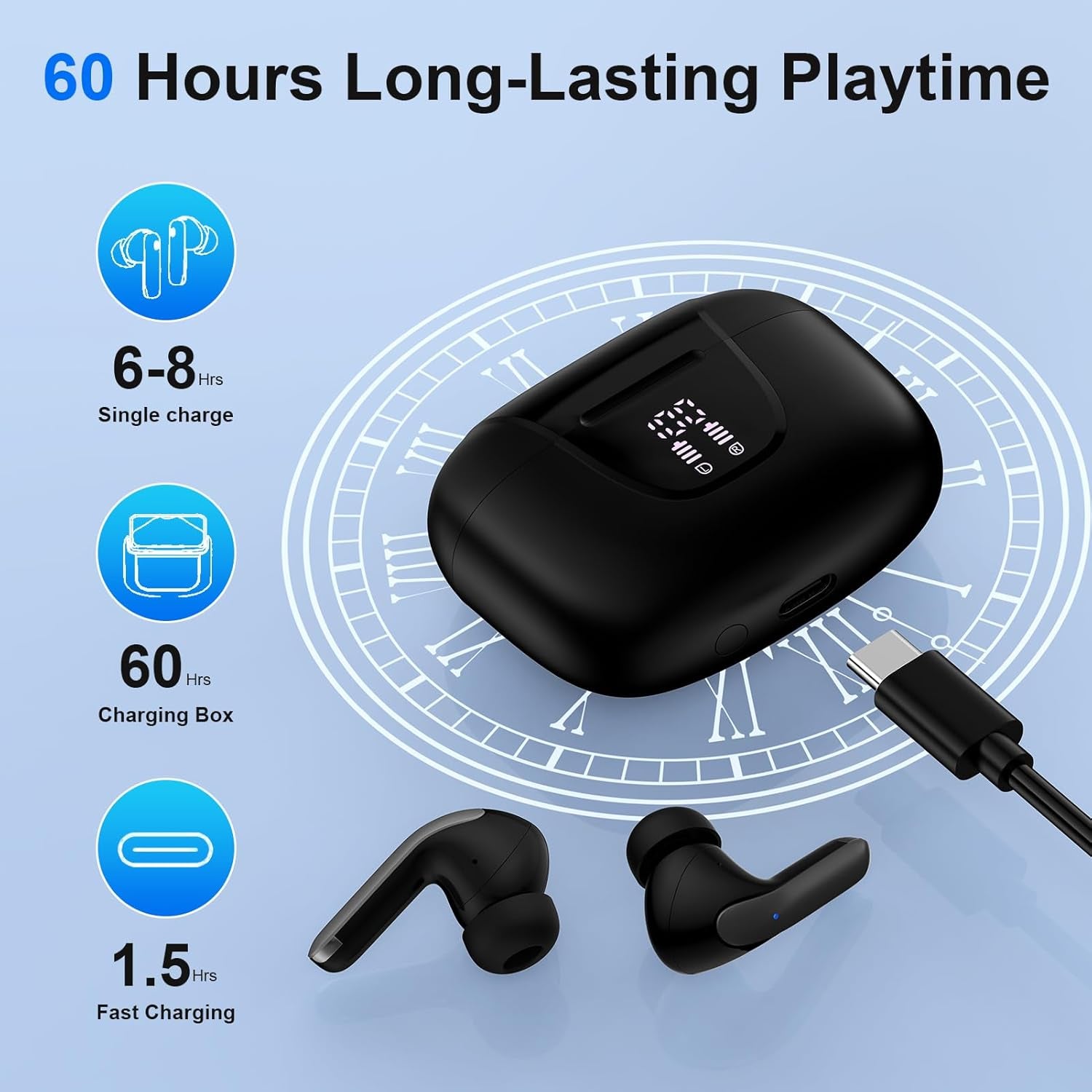 Samsung Wireless Earbuds, Bluetooth 5.3 Headphones for Samsung Galaxy S25 Ultra