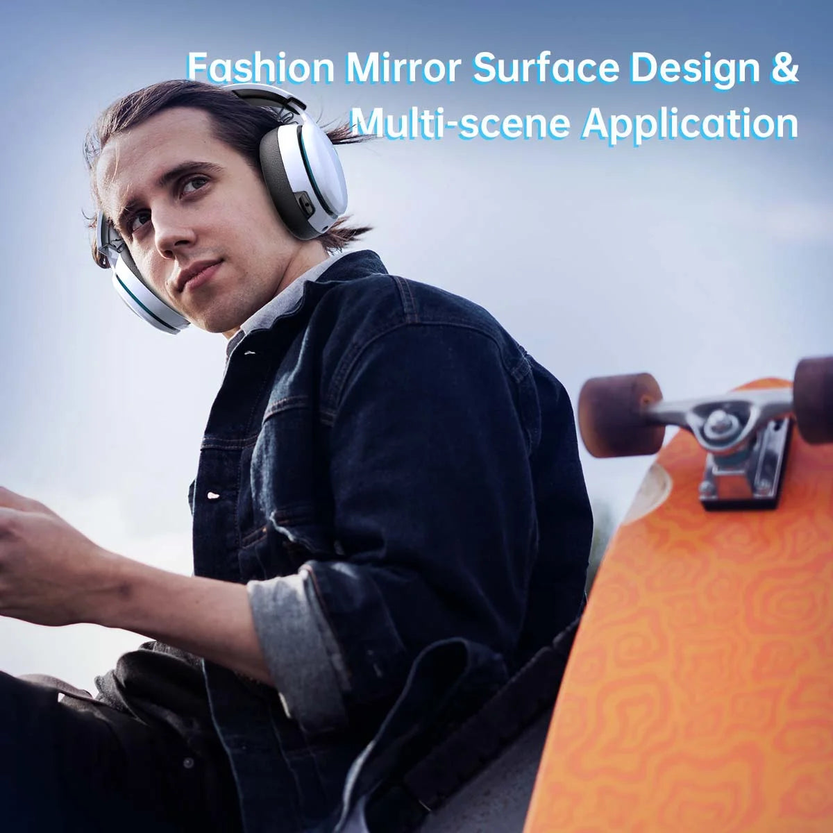 Wireless Gaming Headset for PS5, Pc,Switch,Mac with Bluetooth 5.3, 2.4Ghz USB Gaming Headphones with Mic, 3.5Mm Wired Mode for Xbox Series, White