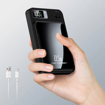 Power Bank,10000Mah Wireless Portable Charger with LED Power Display,22.5W Magnetic Power Bank Compatible with Iphone 8 and above Series,Black