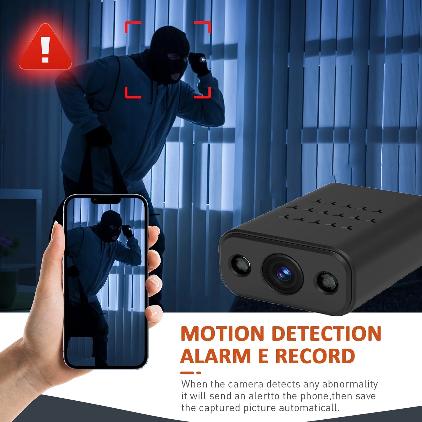 Security Camera for 4K, Mini Spy Hidden Cameras Wireless Wifi, Small Camera Security, Indoor Surveillance Camera with Night Vision, Motion Detection, Sound Recording