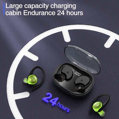 LLR100G25 Wireless Earbuds, Bluetooth 5.3 Headphones 48H Playtime with 500Mah Charging Case, Green