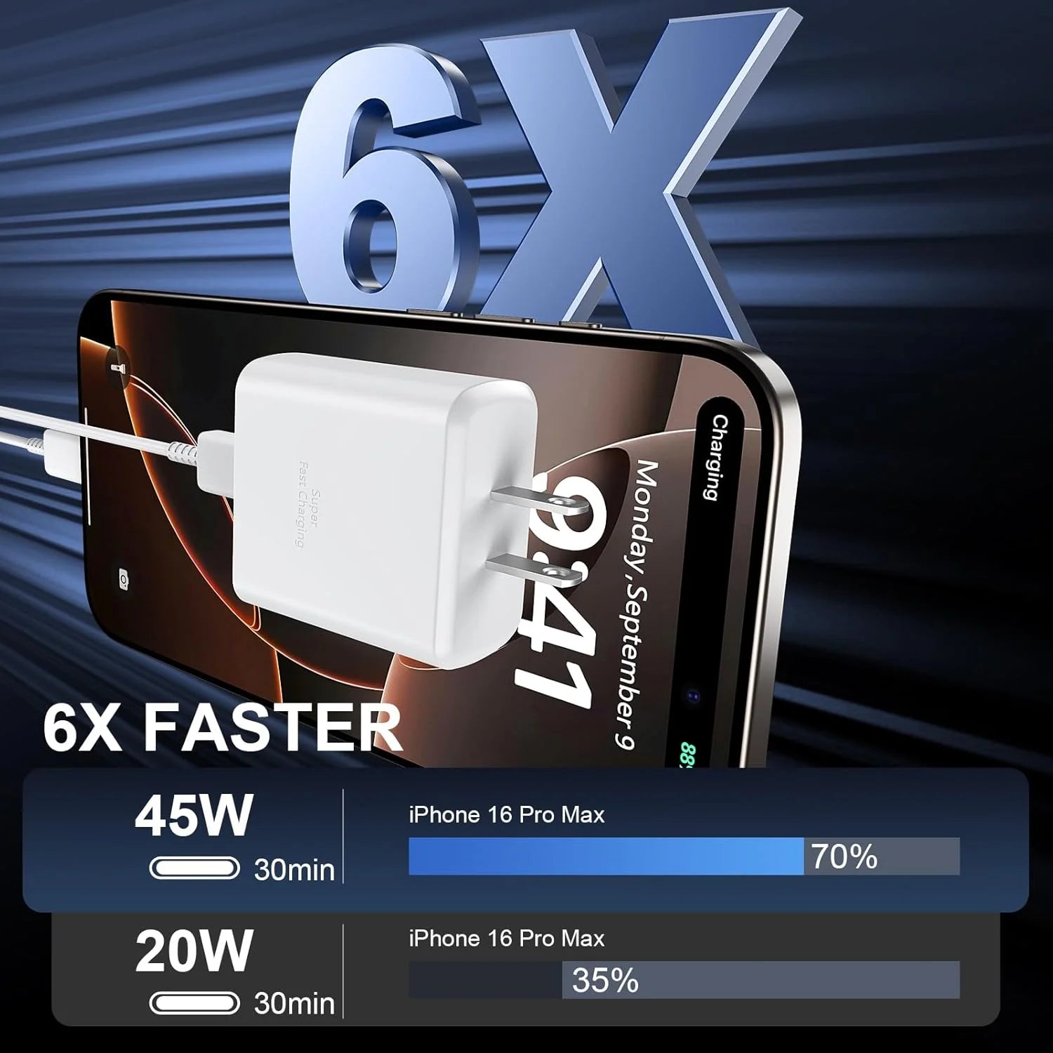 Super Fast Charger Type C, 2Pack 45W USB C Fast Charging Block Wall Charger with 2*10FT Android Phone Charger Cable Compatible with Samsung Galaxy S25/S24/S23 Ultra/S23+/S22/S21/S20