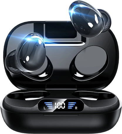 Wireless Earbuds, Bluetooth Headphones 5.3 Hifi Stereo Earphones, 48H Playtime, Bluetooth Earbud with Touch Control, IPX7 Waterproof Earphones Sport Headset for Android Ios,Black