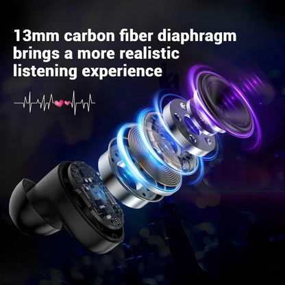 Wireless Earbuds, Bluetooth Headphones 5.3 Hifi Stereo Earphones, 48H Playtime, Bluetooth Earbud with Touch Control, IPX7 Waterproof Earphones Sport Headset for Android Ios,Black