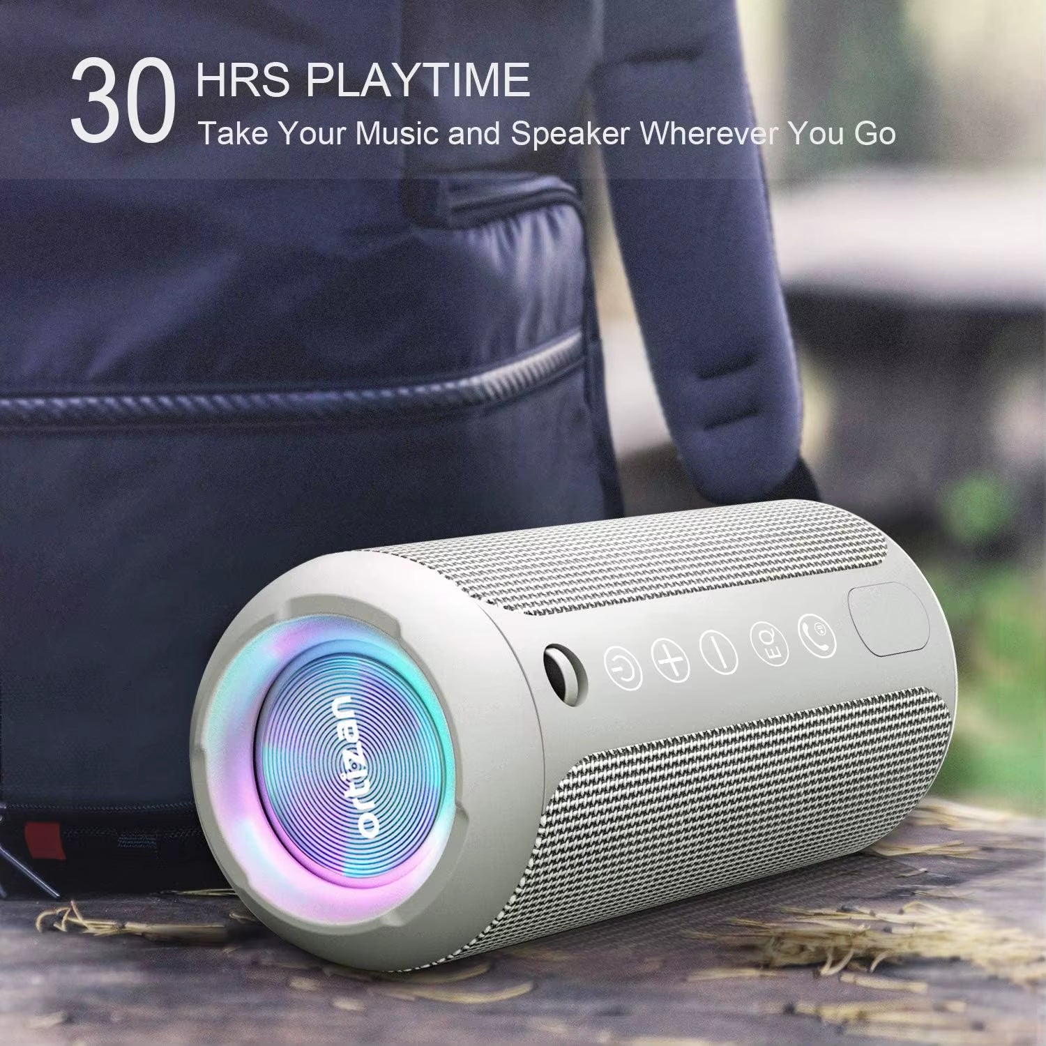 X10 Bluetooth Speaker Enhanced Bass Portable Speaker with TF Card Slot 30H Playtime IPX7 Waterproof Speaker for Camping