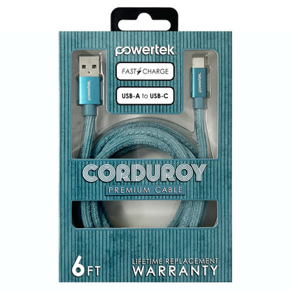 Powertek Corduroy USB-A to USB-C - Green