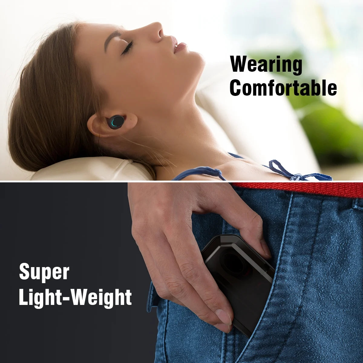 Wireless Earbuds Bluetooth 5.0 Headphones IPX7 Waterproof TWS Deep Bass Stereo Noise Cancelling Headset,W/ 140H Playtime USB-C Charging Case LED Battery Display for Sport Android/Ios