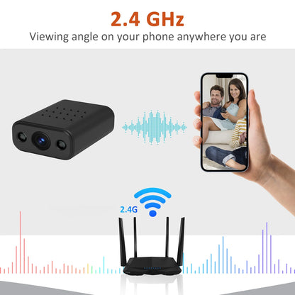 Security Camera for 4K, Mini Spy Hidden Cameras Wireless Wifi, Small Camera Security, Indoor Surveillance Camera with Night Vision, Motion Detection, Sound Recording