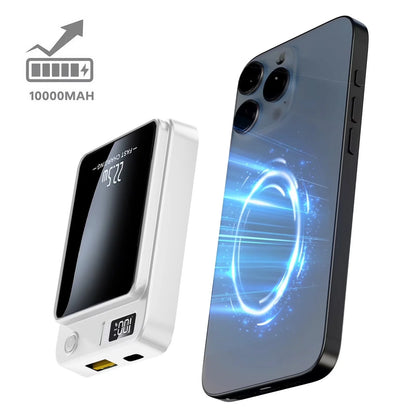 Portable Magnetic Wireless Power Bank,10000Mah 22.5W,2 in 1 Power Bank with LED Power Display, Suitable for Outdoor Emergency Backup Power Bank, Compatible with Iphone and above Series