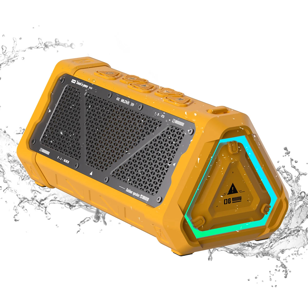 TECHODIB P3 Outdoor Bluetooth Speaker | 40W Stereo Sound, Bluetooth 5.3, IPX7 Waterproof, RGB Lights, Micro SD Support