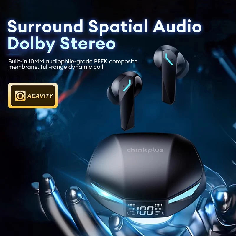 Lenovo XT53 Wireless Bluetooth 5.4 Earbuds | LED Display, Waterproof, HD Call, Low Latency Gaming Headset