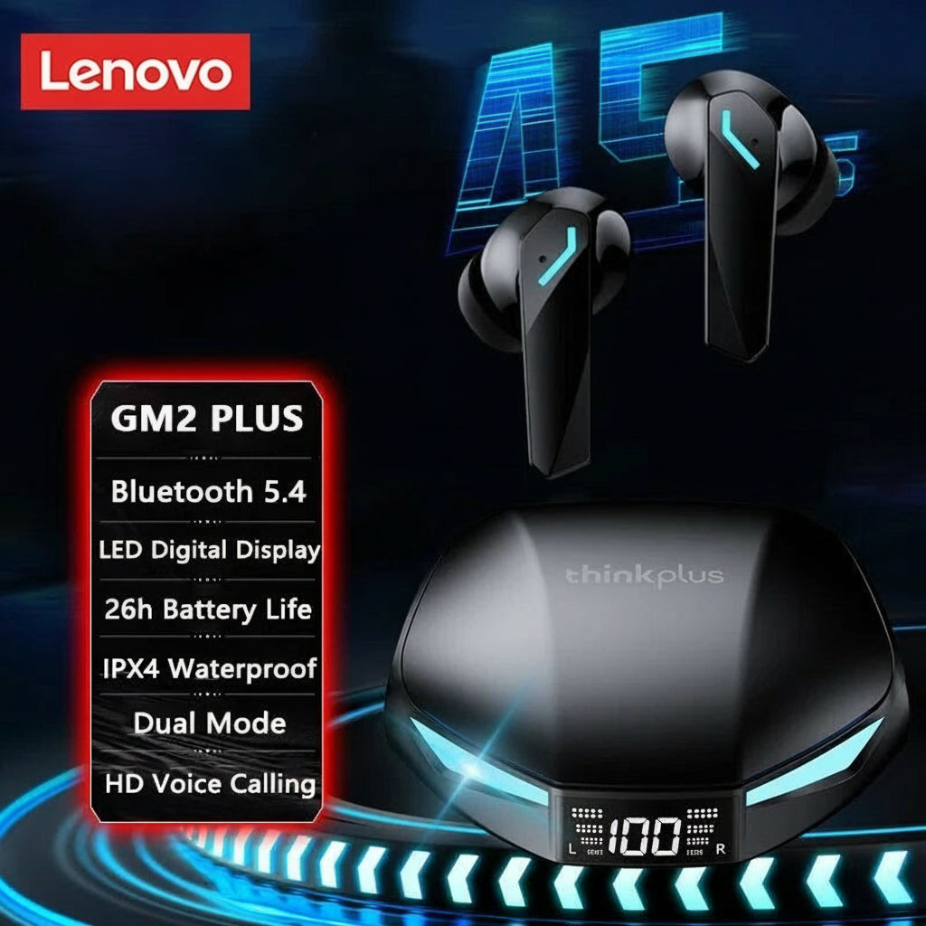 Lenovo XT53 Wireless Bluetooth 5.4 Earbuds | LED Display, Waterproof, HD Call, Low Latency Gaming Headset