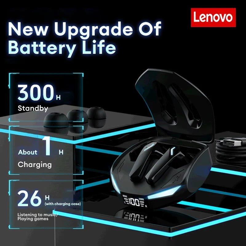 Lenovo XT53 Wireless Bluetooth 5.4 Earbuds | LED Display, Waterproof, HD Call, Low Latency Gaming Headset