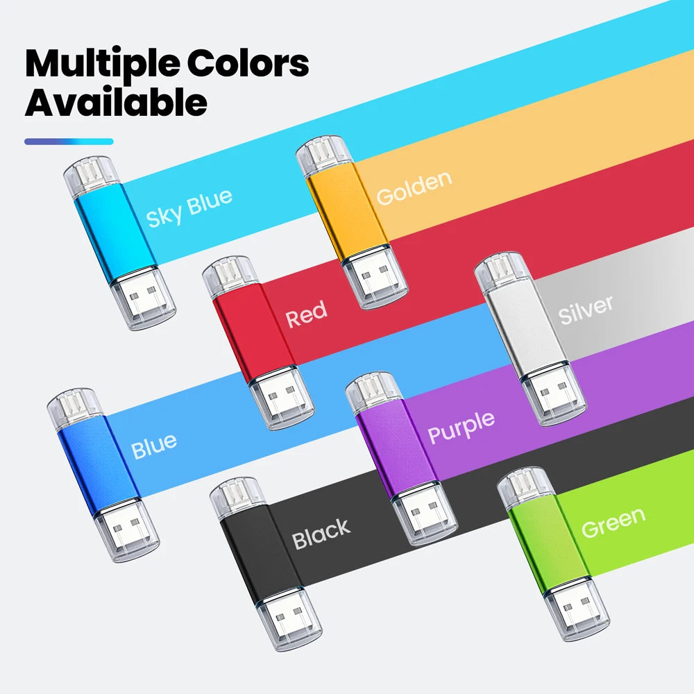 TECHODIB High-Speed 2-in-1 USB Type-C Flash Drive | 4GB–128GB Metal Pen Drive for Smartphone, Car, TV, and PC