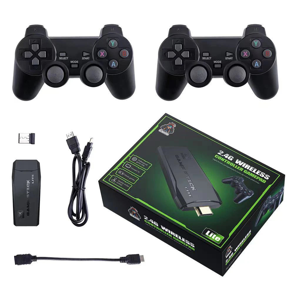 TECHODIB Retro Game Console | 2.4G Dual Wireless Controllers, 4K, 64GB, 10,000 Games