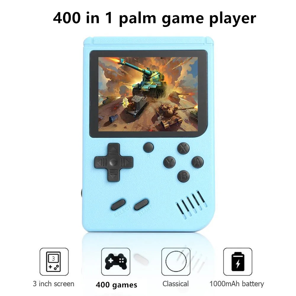 TECHODIB 400-in-1 Mini Handheld Game Console | Portable Retro 8-Bit Video Player with 3.0-Inch Color LCD Screen