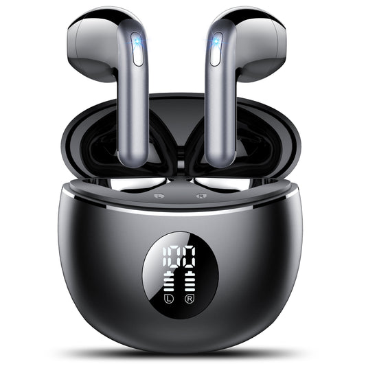 Wireless Earbuds, Bluetooth Headphones 5.4, 50Hrs Playtime Bluetooth Earbuds, in Ear Earphones with 4 ENC Call Noise Cancelling Mics, Ear Buds IPX7 Waterproof, Bass Boost 87%, USB-C Black