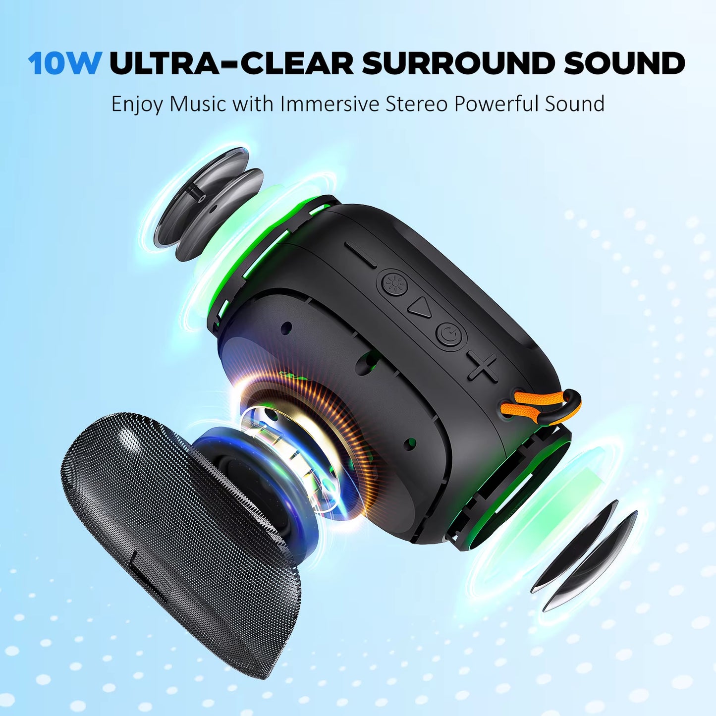 Mini Portable Metal Speaker Metallic Wireless Bluetooth Speaker Stereo Indoor/Outdoor Portable Subwoofer Compact Speaker