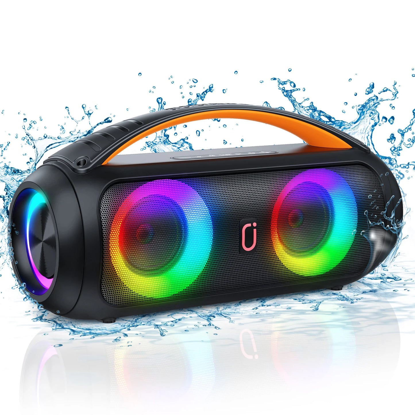 40W Waterproof Bluetooth Speaker, Portable Wireless Speaker, Outdoor Party Boombox Speaker, Deep Rich Bass, Dazzling LED Light