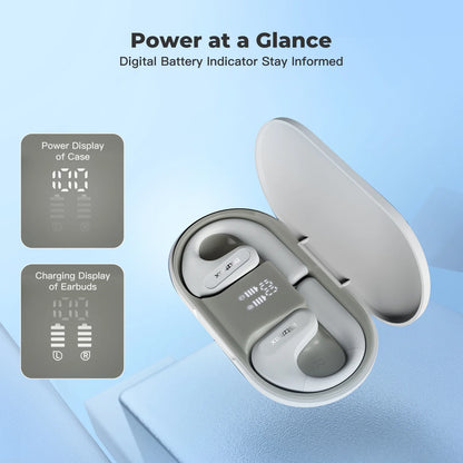 Open Ear Headphones Protect Your Ears, for Working, Running, Biking, Workout, IPX5 Waterproof Sports Headphones, Air Conduction Earbuds with Microphone, Bluetooth 5.3 Wireless Earphones