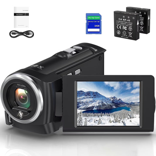Video Camera Camcorder 2.7K 50MP 16X Zoom Vlogging Camera for Youtube