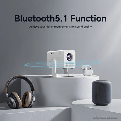 Mini Projector 1080P Support Portable Movie Projector for Indoor & Outdoor Projection Compatible with TV Stick/Hdmi