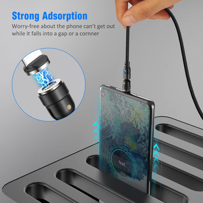 360 Magnetic Charging Cable (6Ft/3Pack) 5-Pin 540° Rotating Magnetic C Charger Fast Charging/Magnet Type C Cable USB C Magnet Charging Cable for Iproduct/Micro Usb/Type C Device