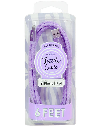Ipad & Iphone Charger Cable, Fast Charging 6Ft MFI Certified Lightning to USB Cord, Twizzler Purple