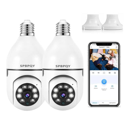 Light Bulb Camera, 2 Pack 5G Wireless Wifi Security Camera 1080P,Wifi Smart 360 Surveillance Camera for Indoor and Outdoor, Light Socket Camera with Real-Time Motion Detection,Night Vision