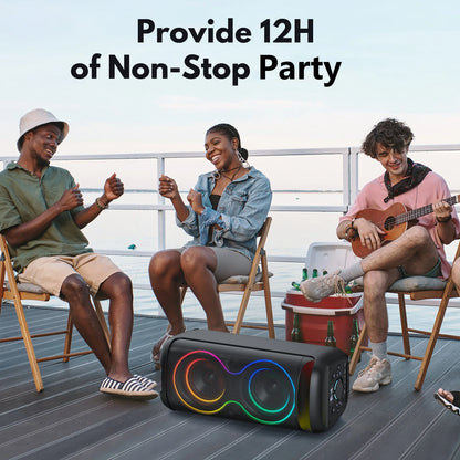 Large Party Speaker, Bluetooth Speaker with LED Light, Two 6.5'' Subwoofer Loud Speaker, T20