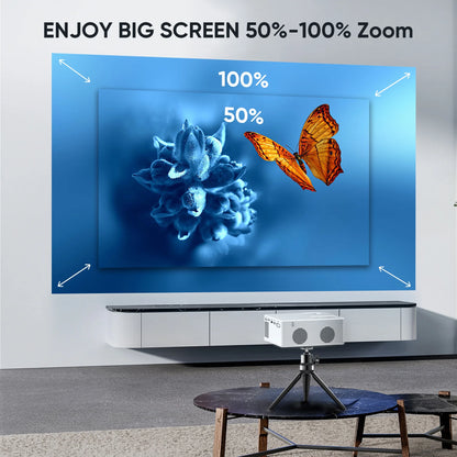 Mini Bluetooth Projector with Tripod, 9500LM Full HD 1080P Portable Home Theater Projector ,Support 250"Display