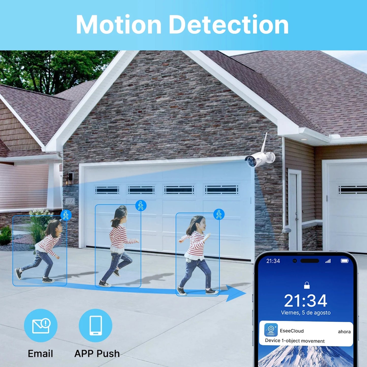 Hiseeu Add-On 5MP Wireless Wifi Security Camera One Audio Recording,65Ft IR Night Vision