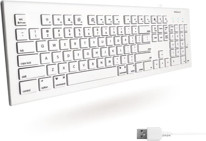 103 Key USB Keyboard with Short-Cut Keys, Full-Size, White