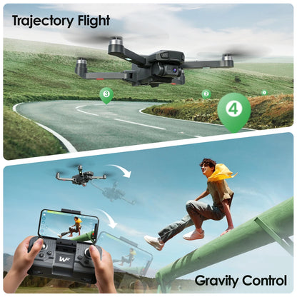 WF20 Drone with Camera for Kids 1080P FPV Dron Toys with Brushless Motor, 2 Batteries, Black