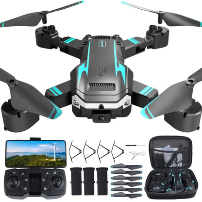 Drone with Camera for Adults Kids 1080P 8K HD Dual Camera Remote Control Drone RC Aircraft Quadcopter W/ 3 Batteries for Long Flight Mini Foldable Drone for Beginners Toys Gifts for Boys Girls