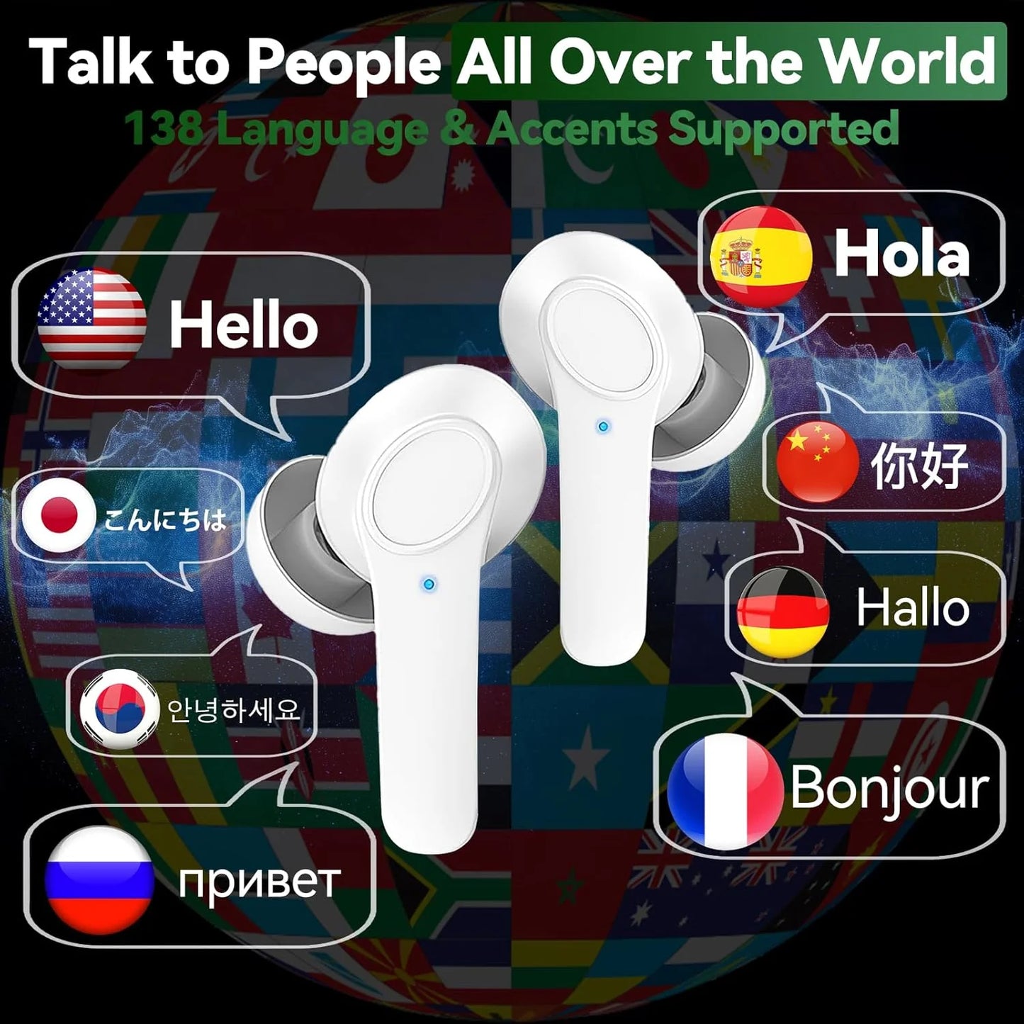 Translator Earbuds 144 Languages Real Time Online Offline Translation Earphones