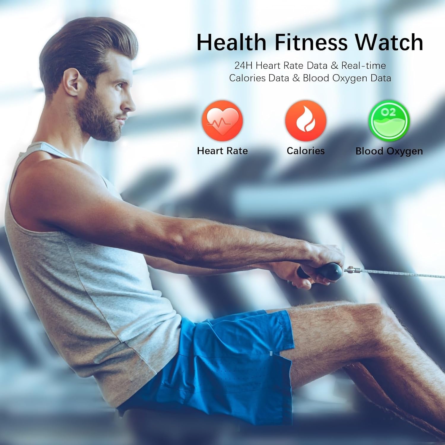 Smart Watches for Men (Answer/Make Call), Fitness Tracker with 123 Sport Modes, Heart Rate Monitor, Spo2, Step Counter, Sleep Tracker, IP68 Waterproof Sports Watch, Fitness Watch for Iphone ＆ Android
