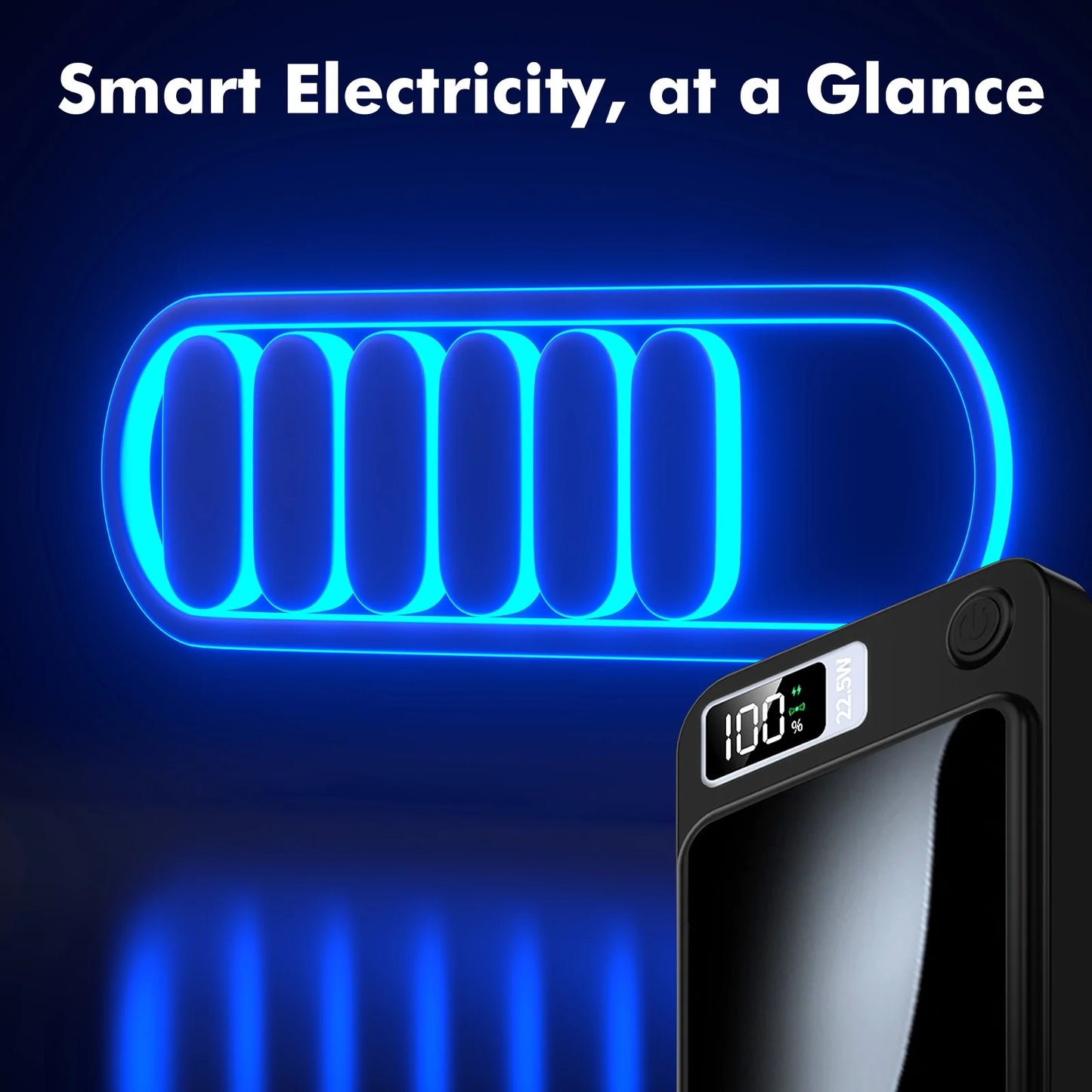 Power Bank,10000Mah Wireless Portable Charger with LED Power Display,22.5W Magnetic Power Bank Compatible with Iphone 8 and above Series,Black